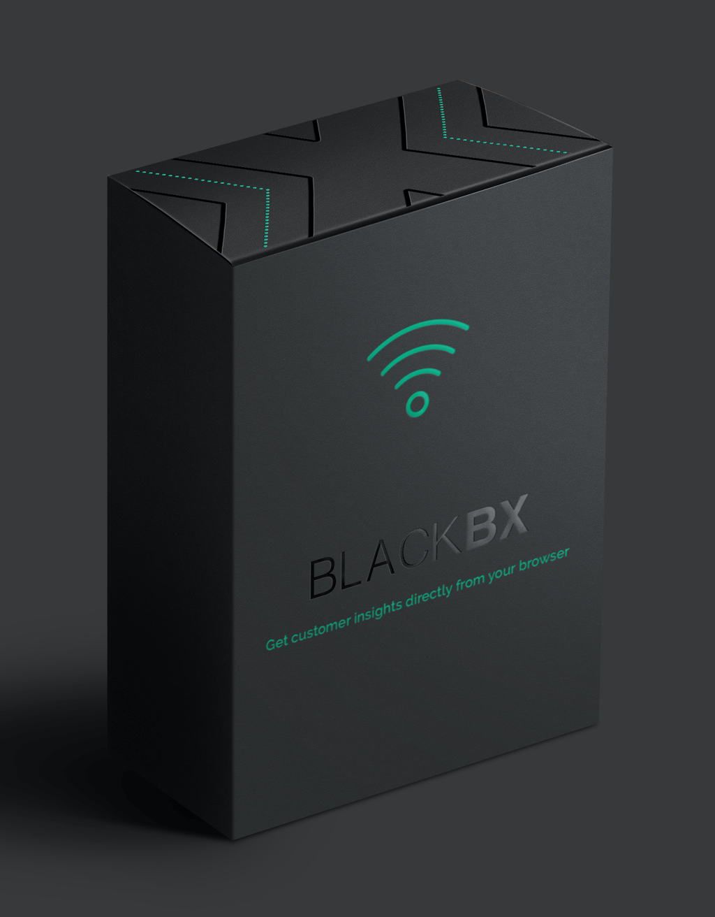 Branded packaging for the BlackBX black box device.